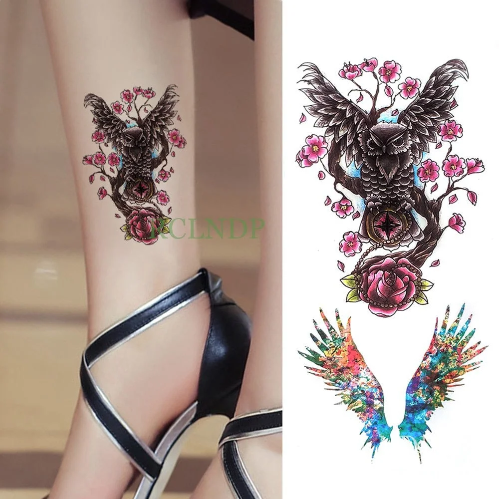Waterproof Temporary Tattoo Sticker eagle hawk bird Fake Tatto Flash Tatoo leg Arm hand foot tatouage for Men Girl Women lady