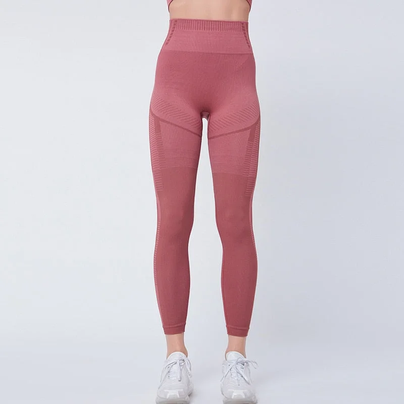 SVOKOR Women Leggings Stripe Fitness Push Up Leggings High Waist Sexy Pants Workout Gym Jeggings Seamless Running