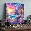 Framed Diamond Painting - Full Round Drill - Seaside Lighthouse (25x25cm)