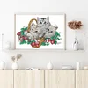 Diamond Painting-DIY Crystal Rhinestone Flower Cat