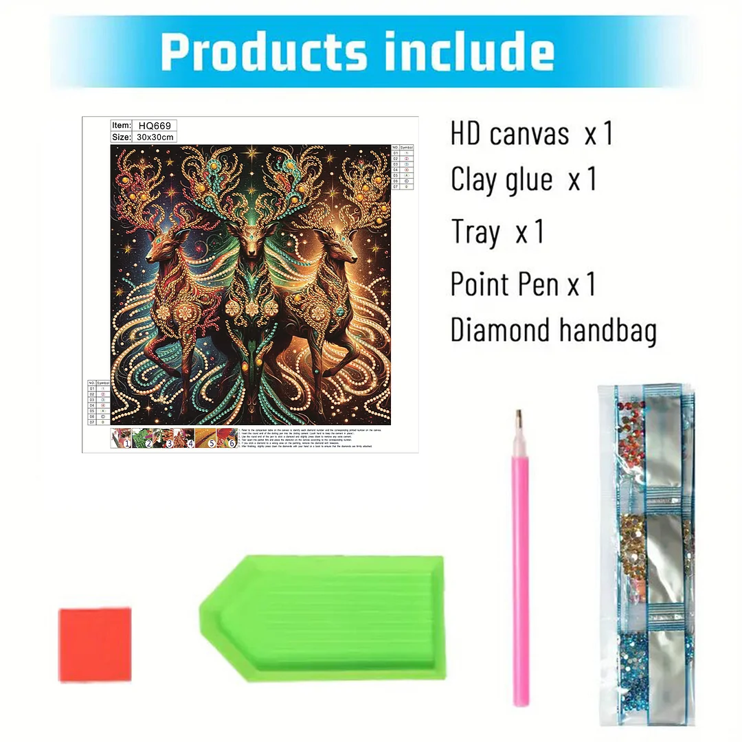 Deer - Partial Special Shaped Drill Diamond Painting Kits (Canvas|30*30cm)