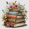 Flower Book Stack - 11CT Stamped Cross Stitch - 40*40cm