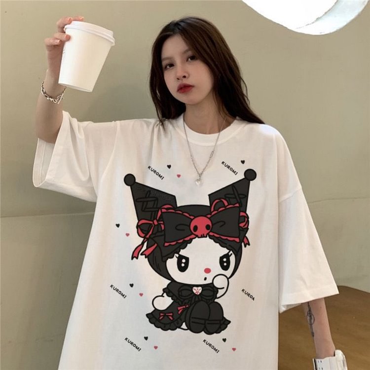 Sanrio Gothic Princess Kuromi Summer T-shirt weebmemes