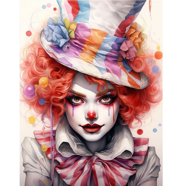 Clown Girl 30*40CM (Canvas) Full Square Drill Diamond Painting gbfke