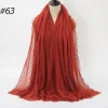 Pleated Linen Cotton Scarf Woolen Edge Women Hijab Shawl
