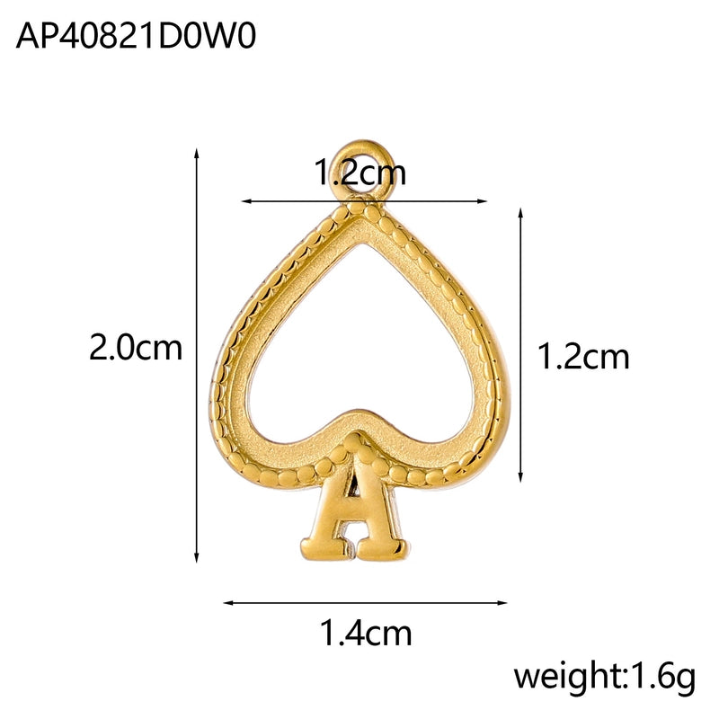 1 Piece 8 * 15mm 304 Stainless Steel Heart Shape Polished Pendant Chain Jewelry Accessories