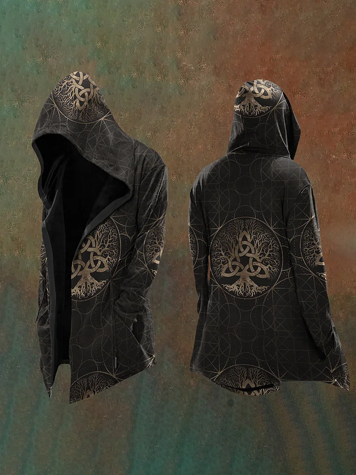 Men's Viking Mythology Tribal Tree Of Life Celtic Knot Hooded Jacket / Rvogue / Rvogue