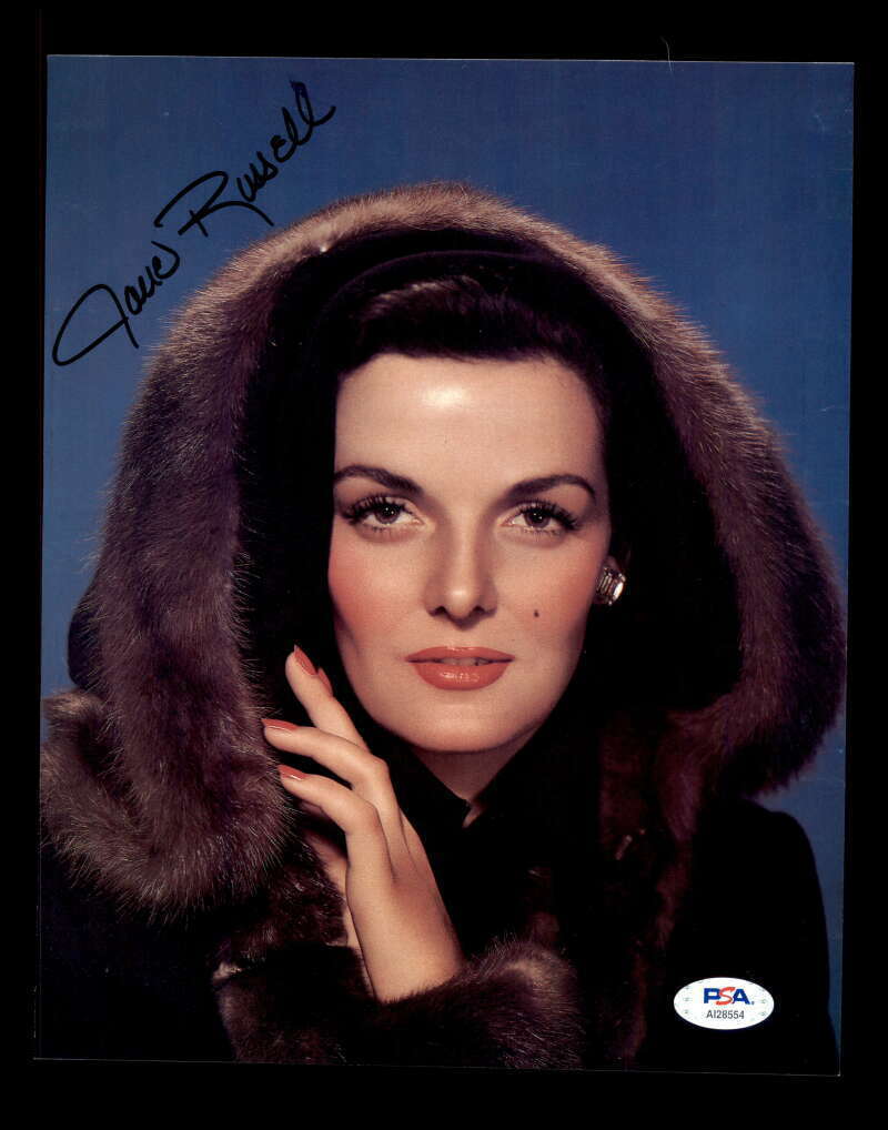 Jane Russell PSA DNA Coa Hand Signed 8x10 Photo Poster painting Autograph