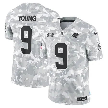 Men's Carolina Panthers Bryce Young  Arctic Camo 2024 Salute to Service Limited Jersey