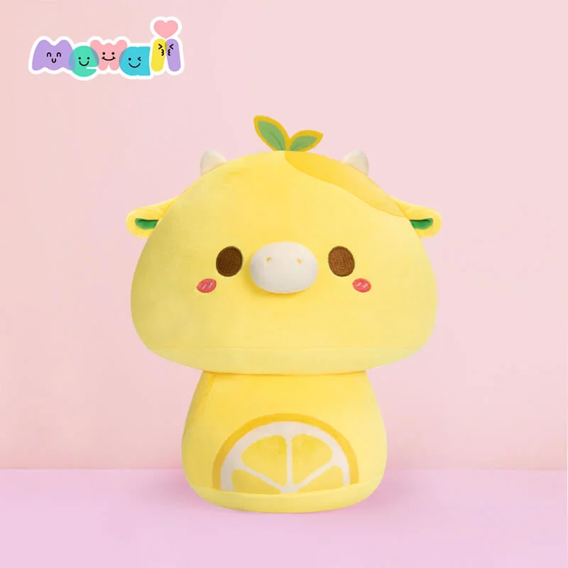 [Pre-order]Mewaii® Mushroom Family Painted Lemon Cow Kawaii Plush Pillow Squish Toy(Dispatch in 4 weeks)