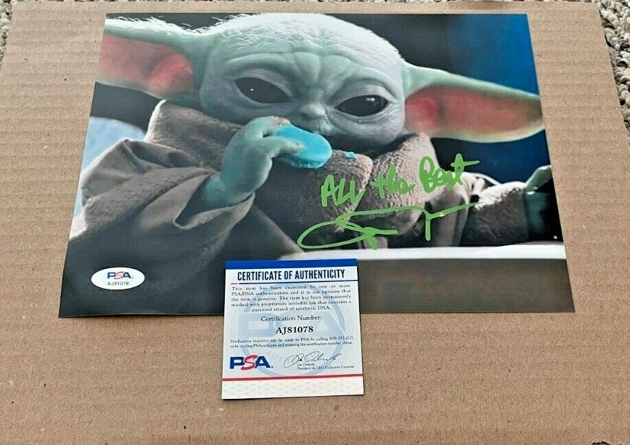 JOHN ROSENGRANT SIGNED MANDALORIAN BABY YODA 8X10 Photo Poster painting PSA/DNA CERTIFIED