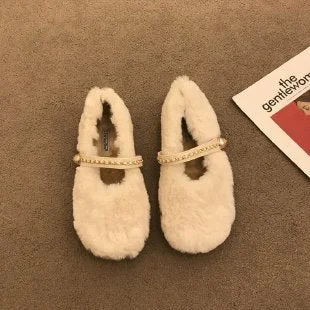 Women's fleece cotton shoes in autumn and winter QueenFunky