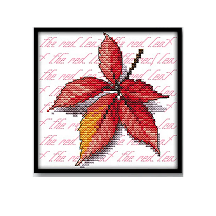 Joy Sunday Seasons Maple Leaf 11CT/14CT Stamped Cross Stitch 16*16CM(Beginners)