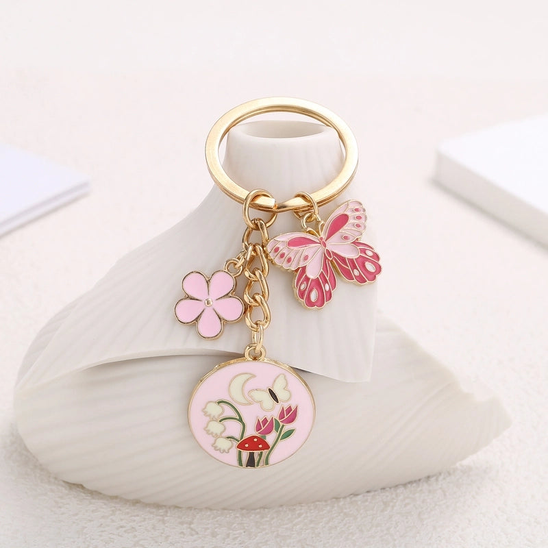 Sweet Flower Butterfly Alloy Enamel Keychain