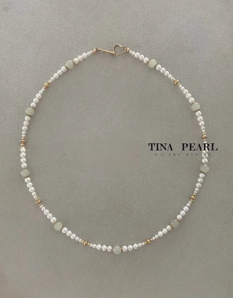 2024 TINA Jewelry Natural freshwater pearl size bead rhyme necklace