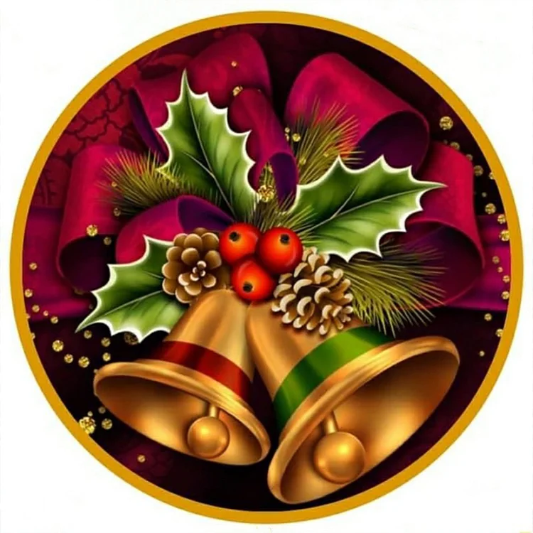 Bow Bell 30*30CM (Canvas) Full Round Drill Diamond Painting gbfke
