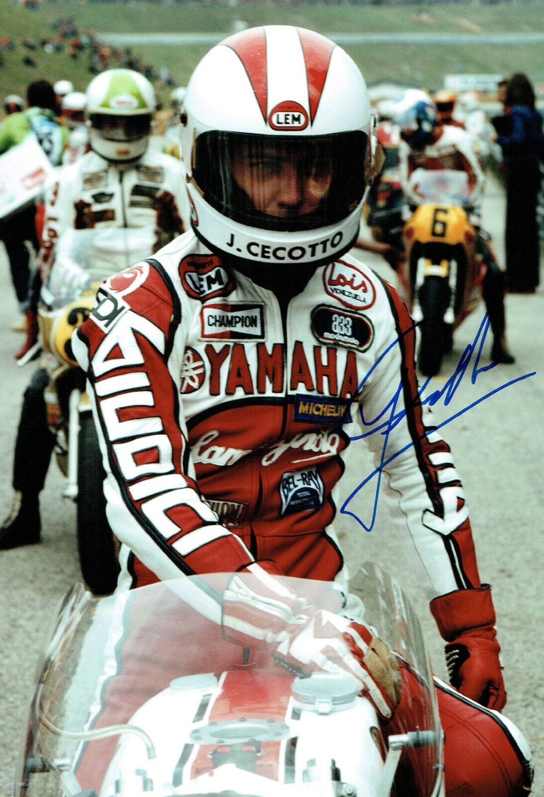 Johnny CECOTTO SIGNED Autograph 12x8 Portrait Photo Poster painting AFTAL COA Yamaha Rider