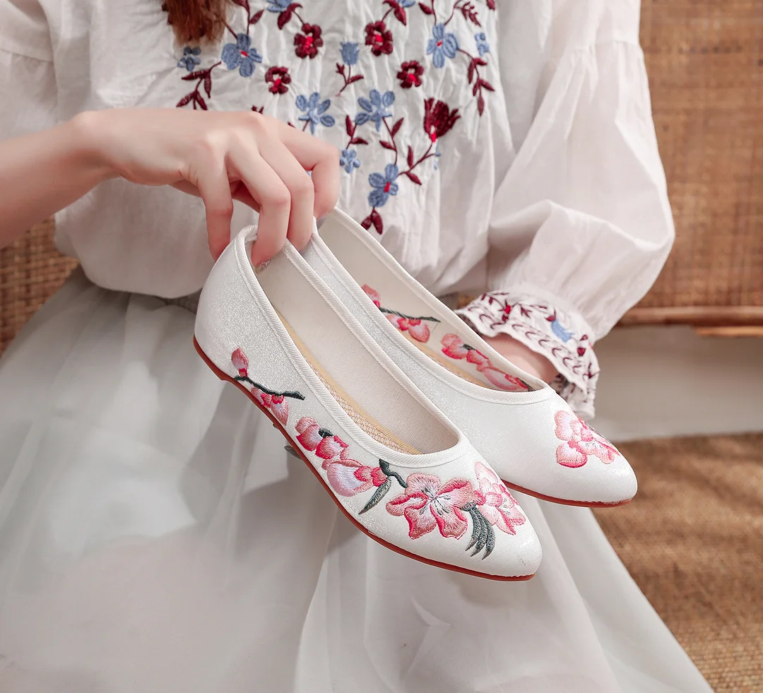 Colourp Colourp Shoes Single Shoes Fashion Embroidered Cloth Shoes With A Cheongsam Pedal Women's Shoes Spring And Autumn National Style