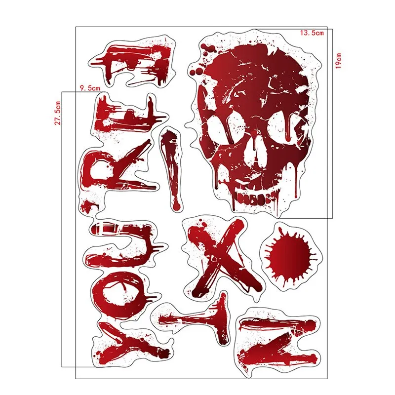 Horrible Halloween Bloody Handprint stickers Wall Window Door Home Decal Stickers Halloween Party Decoration Haunted House Prop