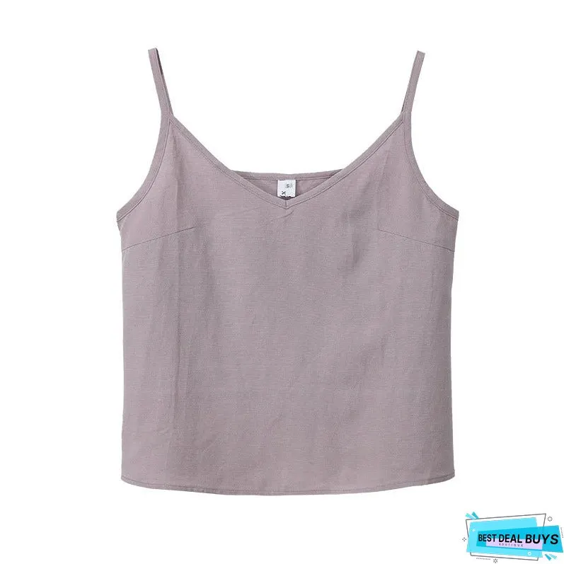 Women's Linen Sleeveless Summer Niche Loose-fitting Inner Tops