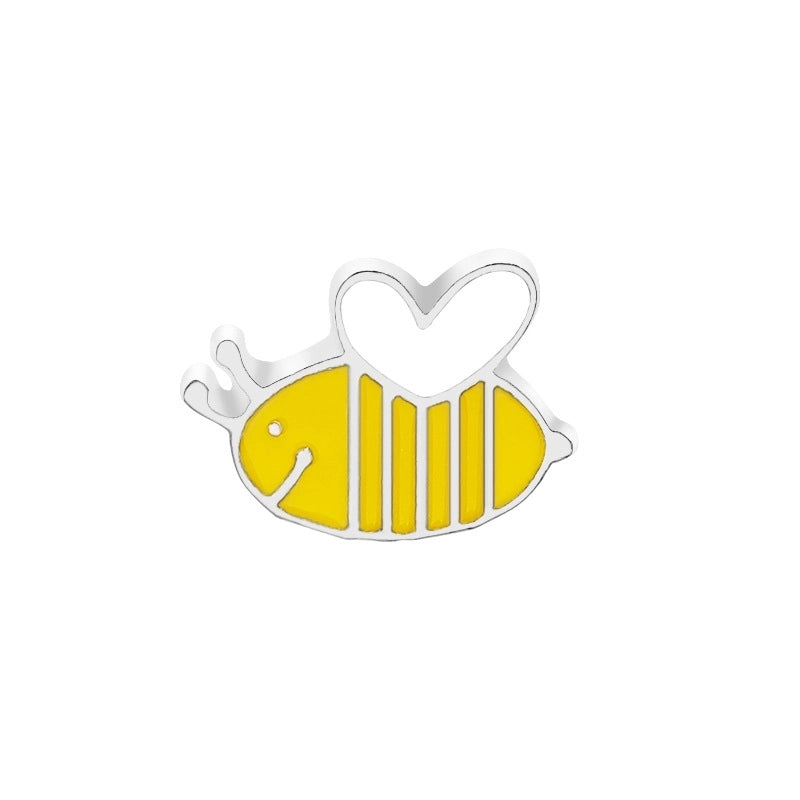 Cute Pin Heart Shape Alloy Contrast Collar Enamel Unisex Brooches