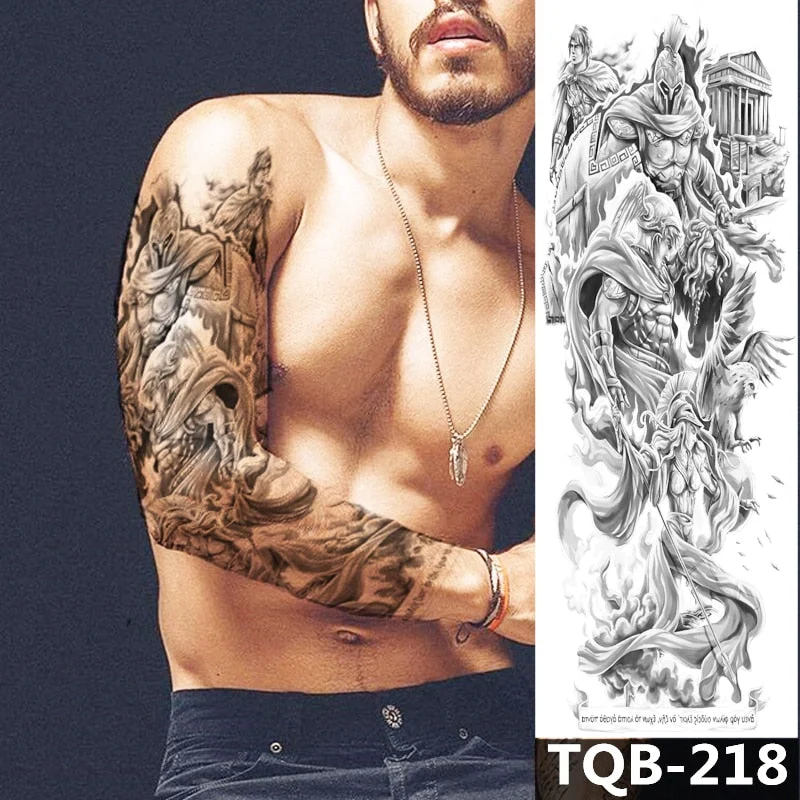 Waterproof Temporary Tattoo Sticker Totem Mechanical Full Arm Large Size Sleeve Tatoo Fake Tatto Flash Tattoos For Men Women