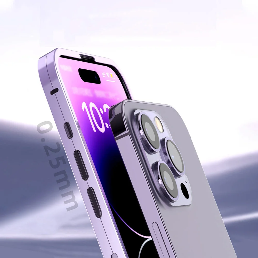 For iPhone 13/14/15 Titanium Alloy Double-sided Glass All-inclusive Phone Case