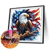 Amerikanische Flagge Adler - runder Bohrer Diamantmalerei - 30*30cm