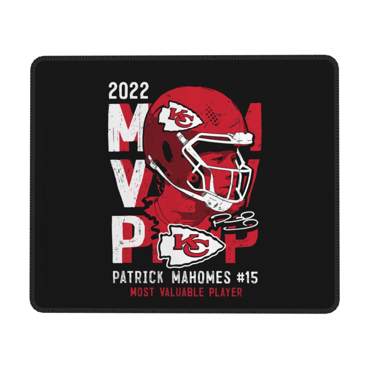 Patrick Mahomes Kansas City Chiefs 2022 NFL MVP Square Mouse Pad for Wireless Mouse