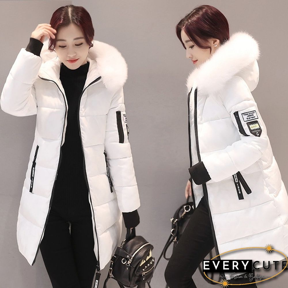 Winter Warm Long Coats Women Fashion Winter Long Fur Hooded Cotton Cotton-padded Jacket Warm Puffer Coats Jackets Warm Parkas