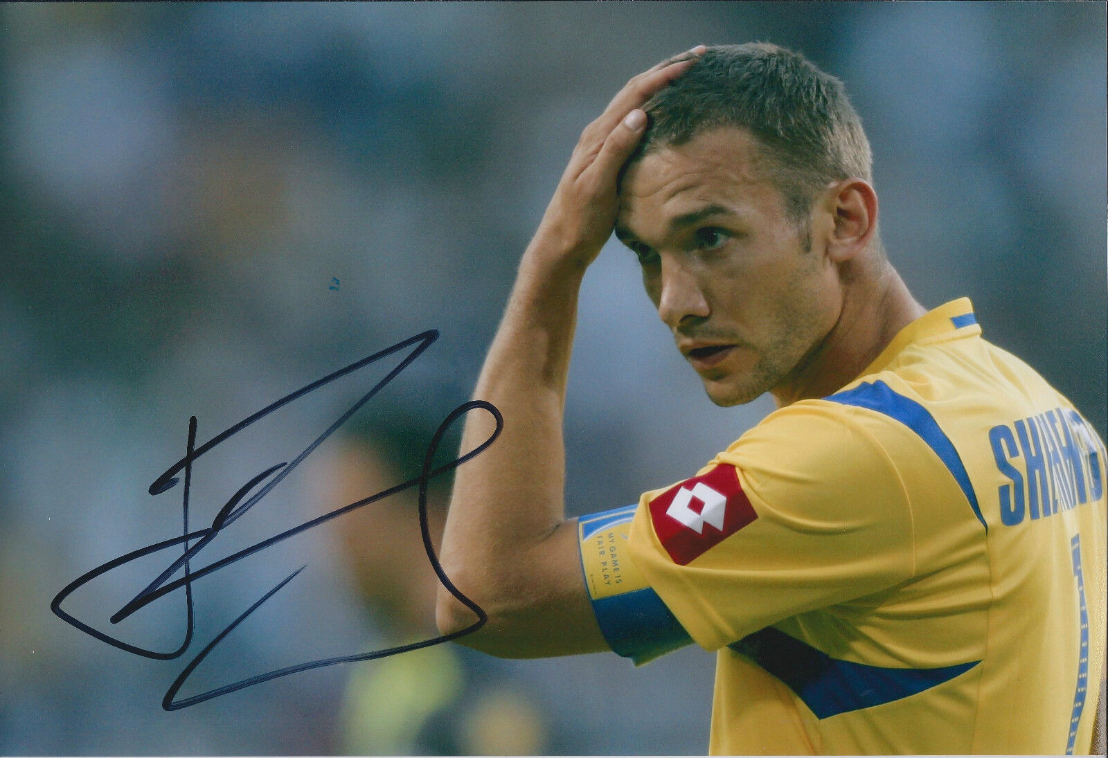 Andriy SHEVCHENKO Signed Autograph Photo Poster painting AFTAL COA Euro 2012 Football STRIKER