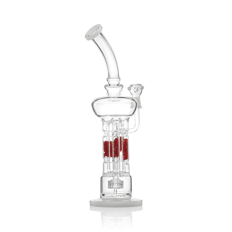 Red Recycler Hookah Glass Smoking Water Pipes for Smoking