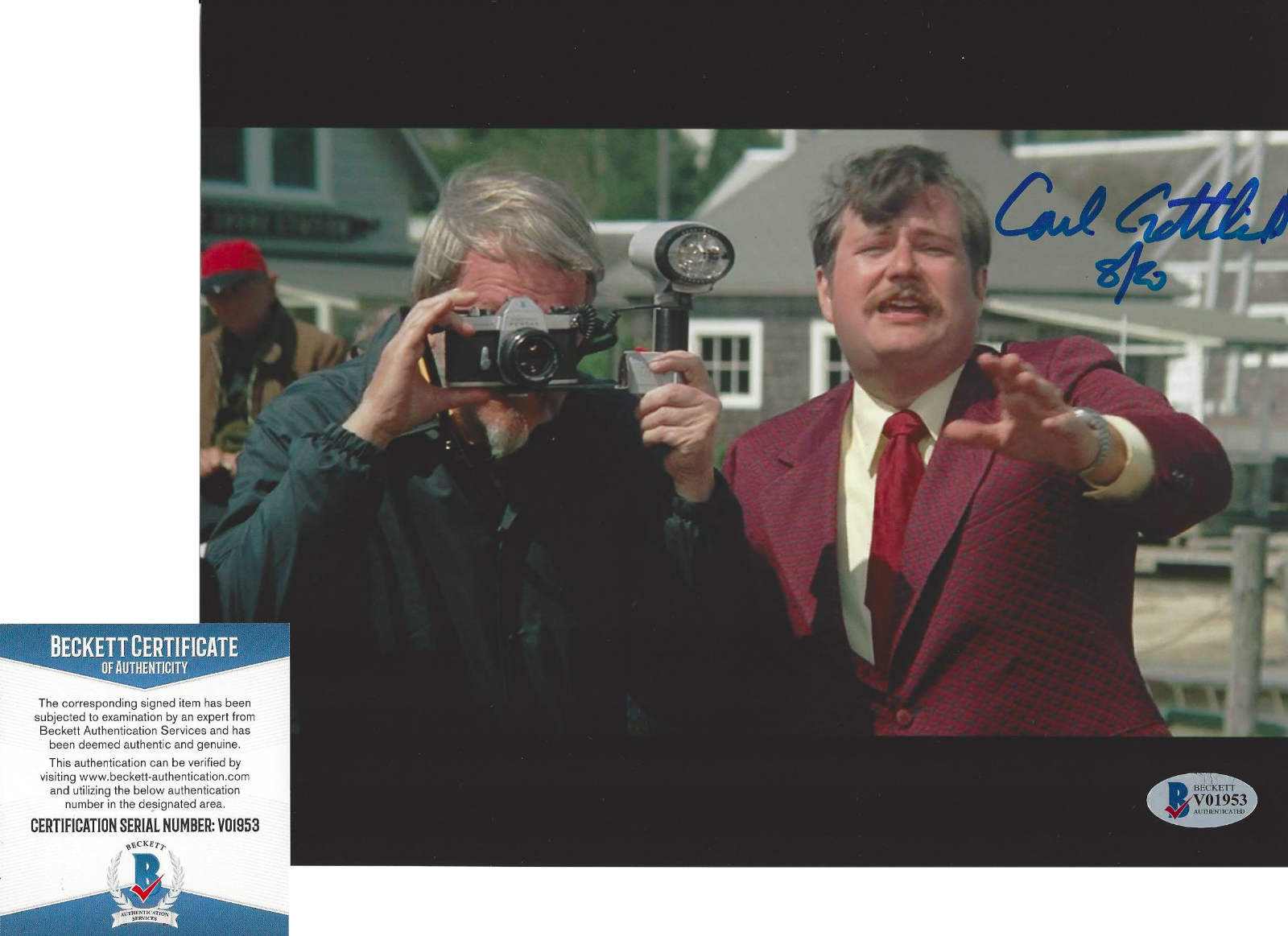 CARL GOTTLIEB SIGNED JAWS 'MEADOWS' 8x10 Photo Poster painting 2 WRITER BECKETT COA BAS PROOF