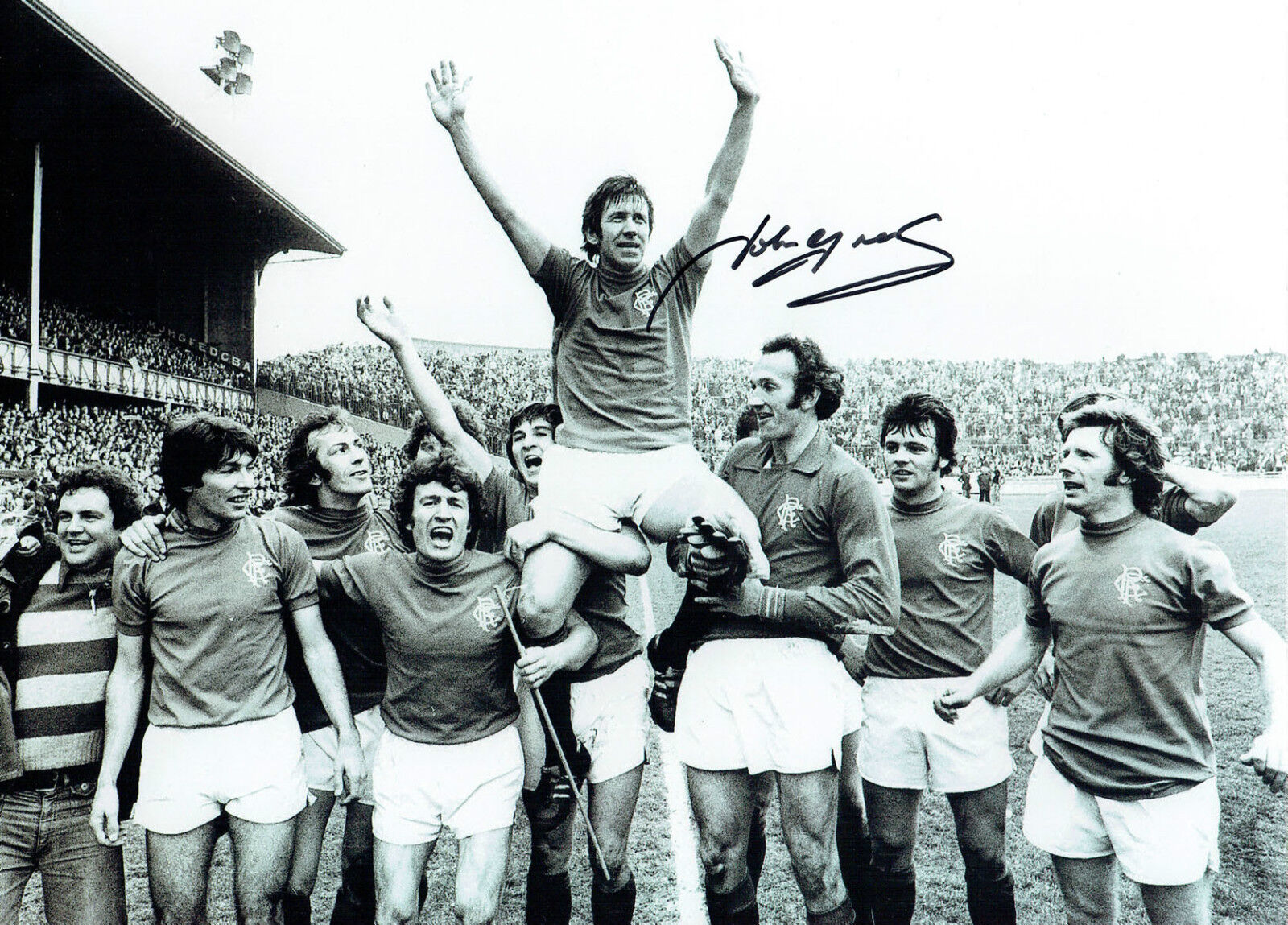 John GREIG Signed Autograph 16x12 Glasgow Rangers Photo Poster painting AFTAL RD COA