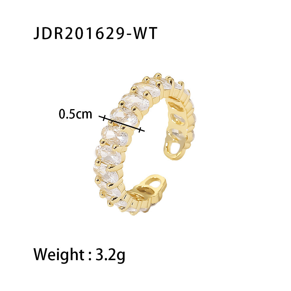 Women IG Style Geometric Stainless Steel 18K Gold Plated Rings