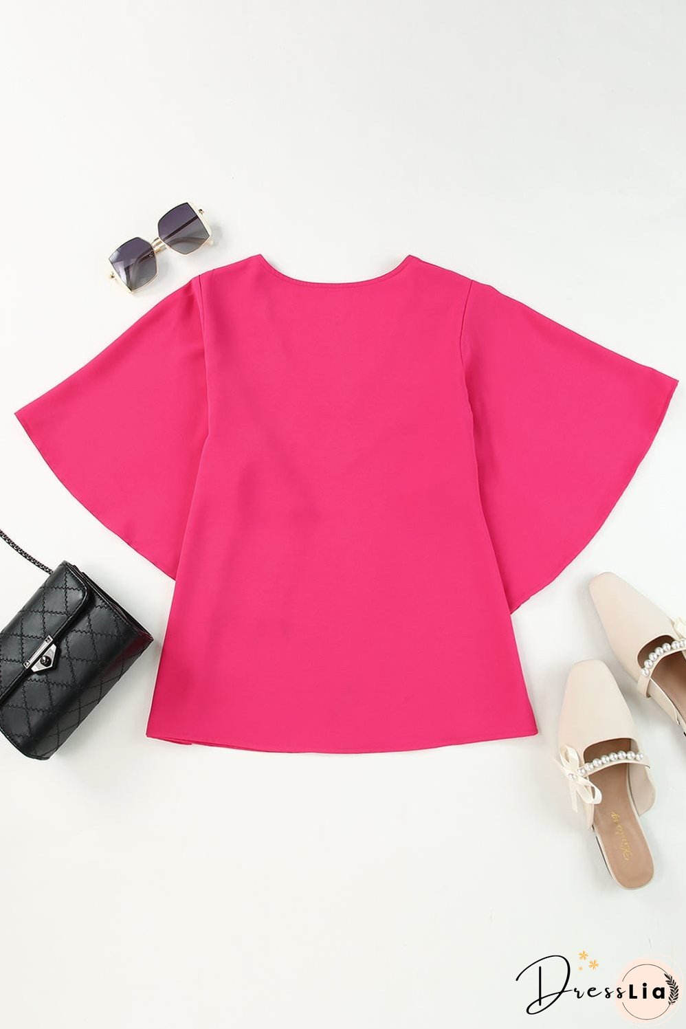 Casual V Neck Long Sleeve Shirt