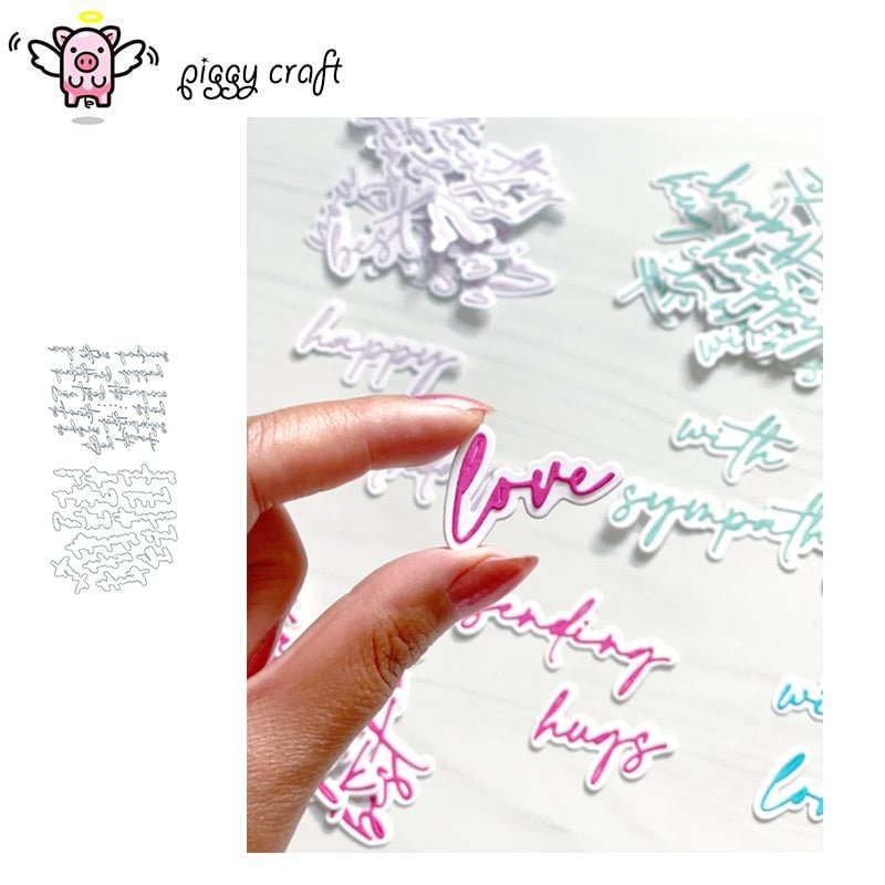 Piggy Craft metal cutting dies cut die mold Letter decoration Scrapbook paper craft knife mould blade punch stencils dies