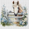 Flowers And Horses - 11CT Stamped Cross Stitch 50*50cm/19.69*19.69in