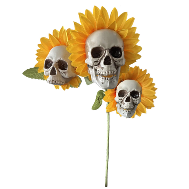 2021 Halloween Skull Sunflower