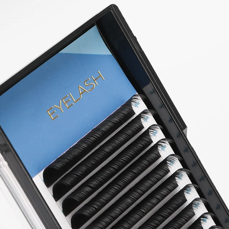 0.07 Flat Ellipse Individual Lash Extensions | Matte Black | 8&ndash;14mm  