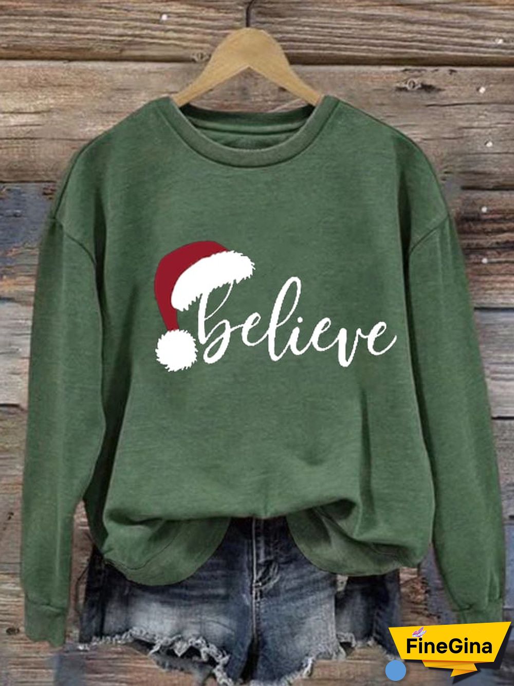 Women's Merry Christmas Christmas Believe Printed Sweatshirt