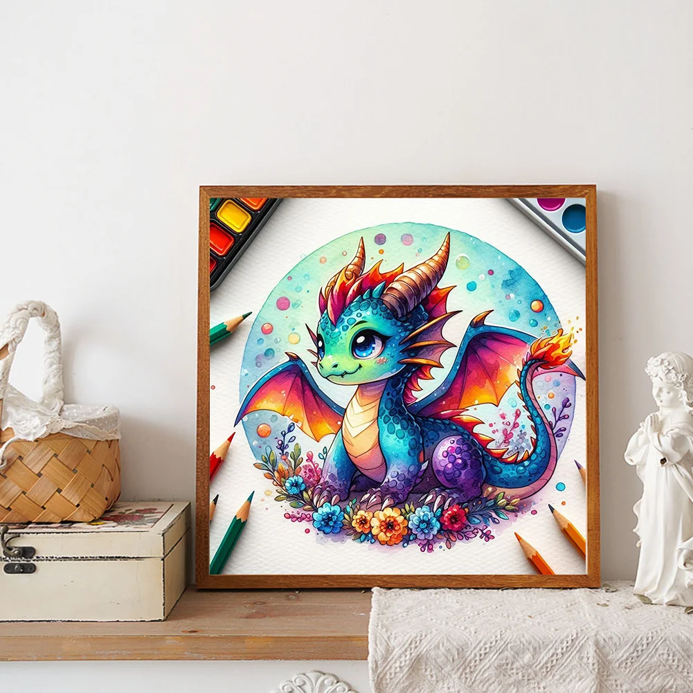 Full Round Diamond Painting 30*30cm - Dragon