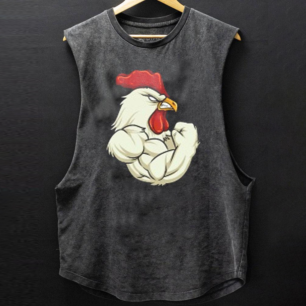 ROOSTER AT THE GYM SCOOP BOTTOM COTTON TANK