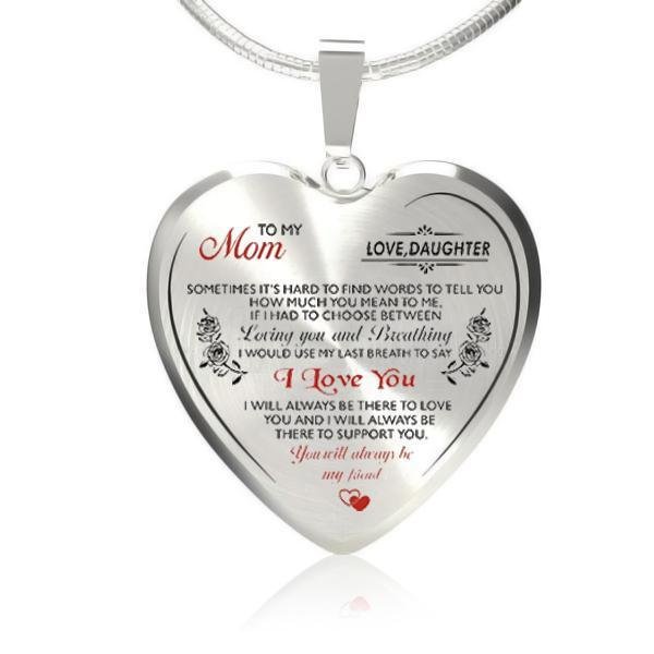 Mayoulove To My Mom Heart Necklace (Mother's Day Special)-Mayoulove