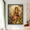 【Limited Stock Sale】Full Embroidery Cotton Thread11CT Print Retro Butterfly Girl Cross Stitch50x65cm tapestrymarket