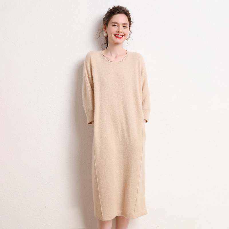 Loose Pullover Women's Cashmere Dress REAL SILK LIFE