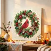 Christmas DIY Special Shape Diamond Painting Pearl Art With Inner Frame Kit 25x25cm(Wreath-wearing Cardinal)