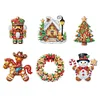 6Pcs Diamond Painting Acrylic Christmas Cookies Fridge Stickers Magnets Decals for Home Decor