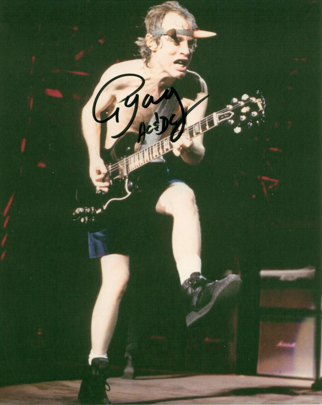 ANGUS YOUNG - AC/DC - LIVE Autographed Signed 8x10 Reprint Photo Poster painting !