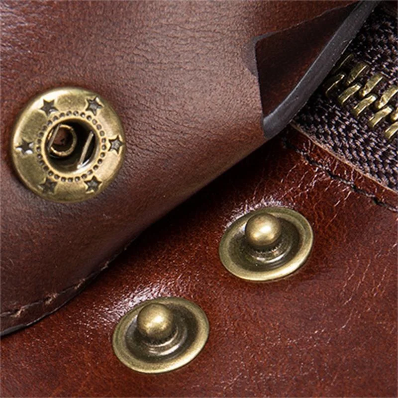 RFID Blocking Men's Leather Anti-Theft Chain Design Wallet